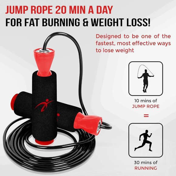 2-PACK Fitness Factor Jump Rope w/ Adjustable Length, Tangle-Free Skipping Rope - Picture 6 of 9